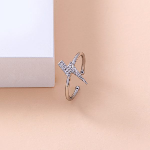 ⁦Zircon Lightning Ring Jewelry Ring Accessories Women⁩ - الصورة ⁦4⁩
