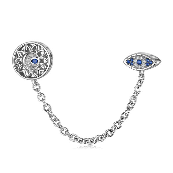 ⁦Blue Diy Beaded Bracelet 925 Silver Accessories⁩ - الصورة ⁦4⁩