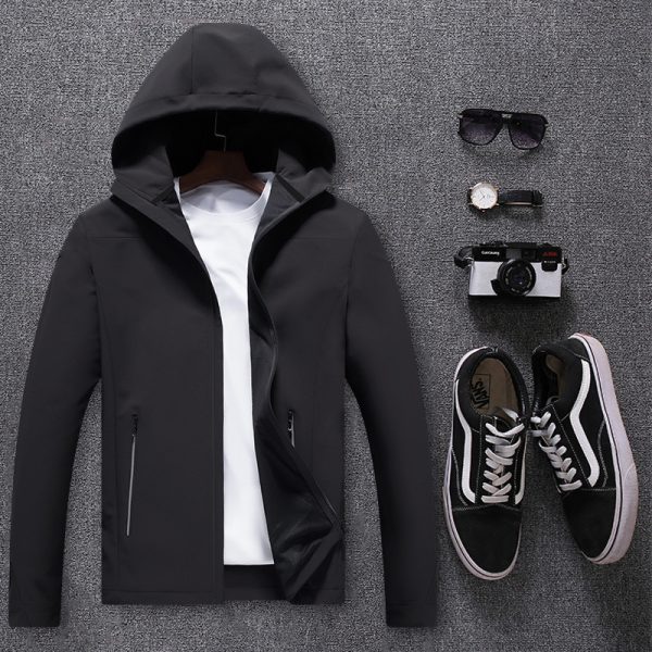 ⁦Men's movement in the spring and autumn season, men's single layer elastic mountaineering jackets, waterproof, windproof, breathable and caprant riding clothes⁩ - الصورة ⁦6⁩