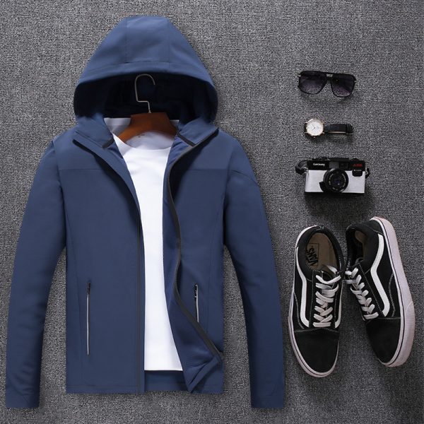 ⁦Men's movement in the spring and autumn season, men's single layer elastic mountaineering jackets, waterproof, windproof, breathable and caprant riding clothes⁩ - الصورة ⁦5⁩