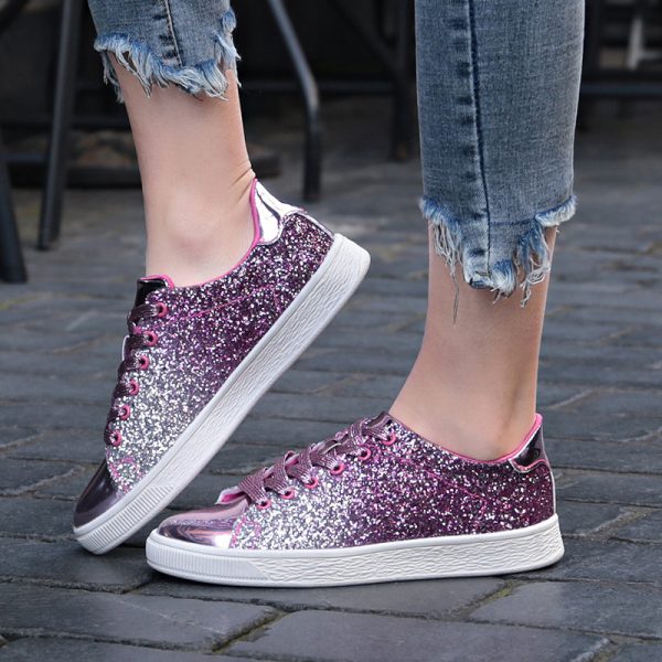 ⁦Women's Colorful Sequins Casual Low-top Shoes⁩ - الصورة ⁦3⁩