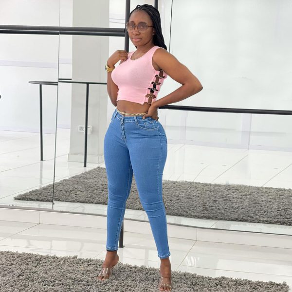 ⁦Stretch Denim Women's Pencil Pants⁩ - الصورة ⁦4⁩