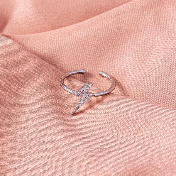 ⁦Zircon Lightning Ring Jewelry Ring Accessories Women⁩ - الصورة ⁦5⁩