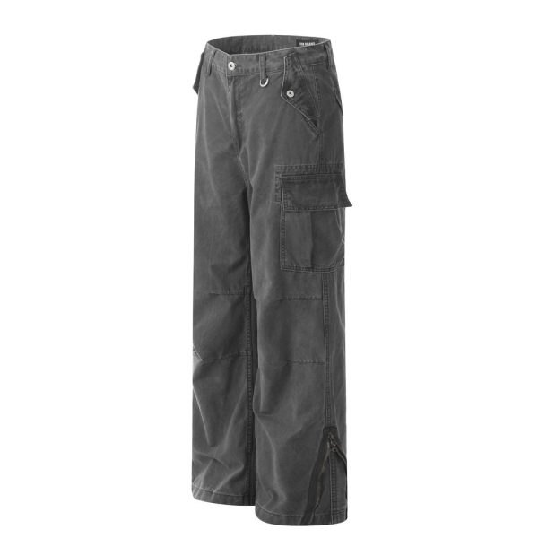 ⁦Vintage Fashion Washing Water Cargo Jeans Men⁩ - الصورة ⁦9⁩