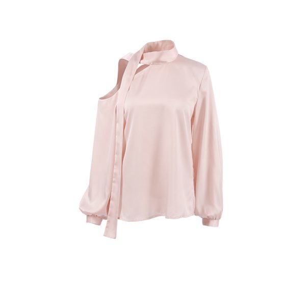⁦Women's Off-the-shoulder Irregular Collar Shirt⁩ - الصورة ⁦5⁩