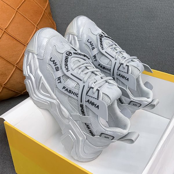 ⁦All-match Running Net Red Women's Shoes Thick-soled Breathable Sneakers⁩ - الصورة ⁦6⁩