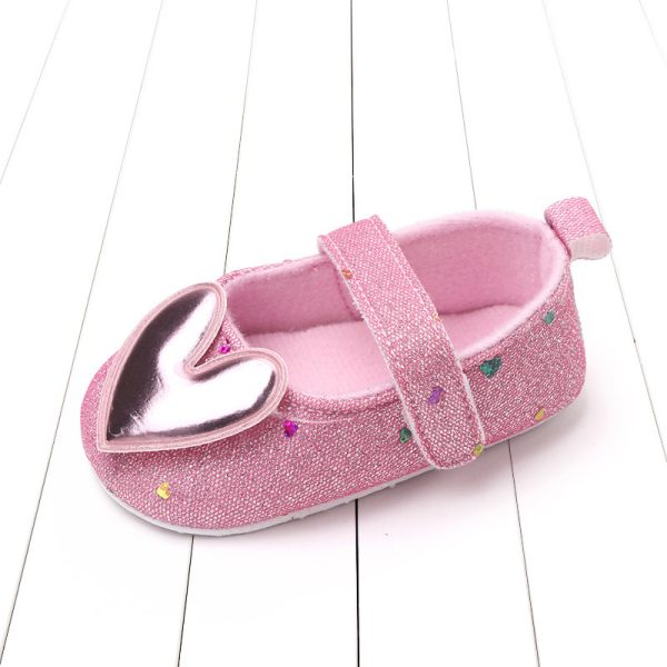⁦Autumn New Girls Baby Toddler Shoes Sequined Love Princess Shoes⁩ - الصورة ⁦3⁩