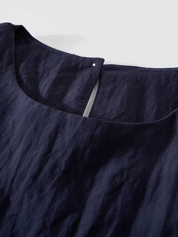 ⁦Women's Lace-up Sleeveless Shirt Irregular Cinched Top⁩ - الصورة ⁦4⁩