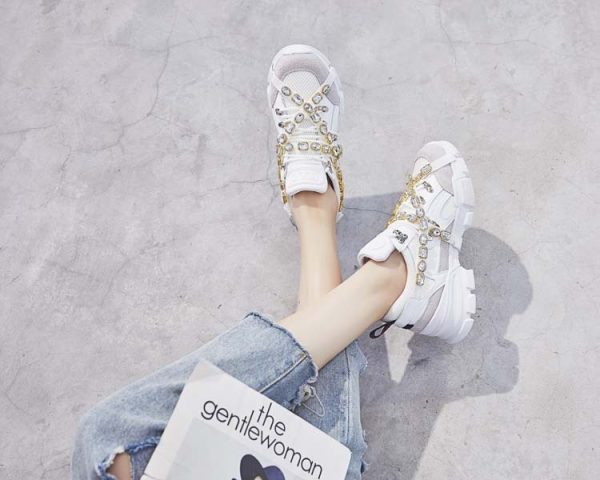 ⁦Bf street shot ins sneakers female Korean version of ulzzang Harajuku wild breathable summer lightweight fitness running shoes⁩ - الصورة ⁦2⁩