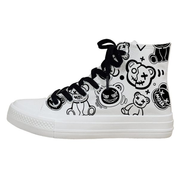 ⁦Women's High Top Trendy Graffiti Personalized Canvas Shoes⁩ - الصورة ⁦2⁩