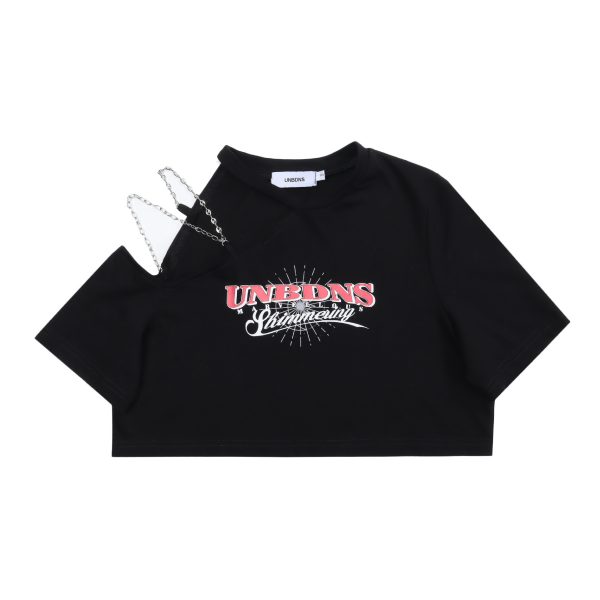 ⁦Women's Niche Show Umbilical Shoulder Design Short Sleeve⁩ - الصورة ⁦2⁩