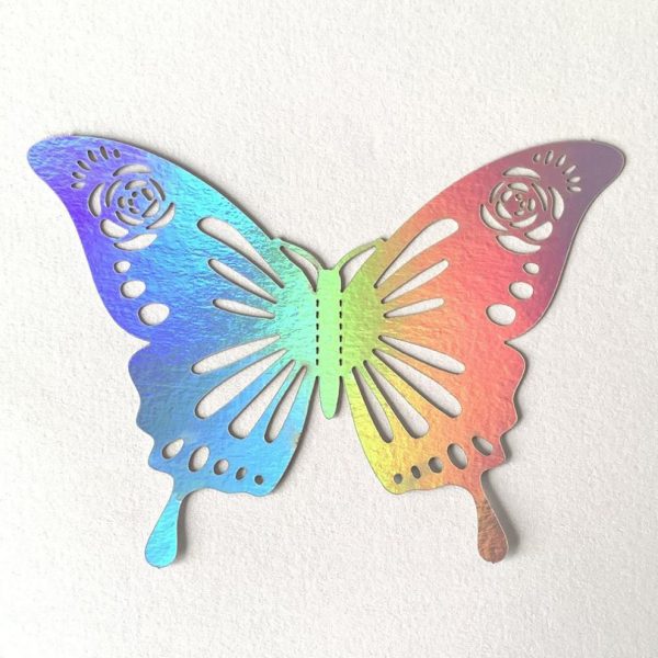 ⁦Butterfly Stickers Colorful Silver Hollow Paper 3d Wall Stickers Living Room Bedroom Wall Decoration Wall⁩ - الصورة ⁦9⁩