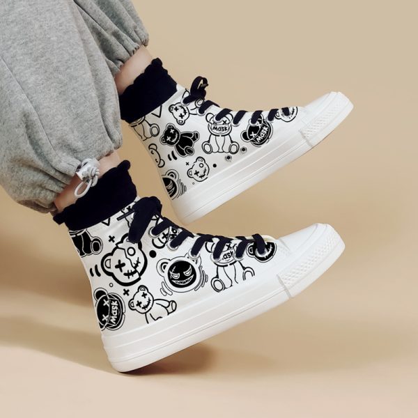 ⁦Women's High Top Trendy Graffiti Personalized Canvas Shoes⁩ - الصورة ⁦5⁩