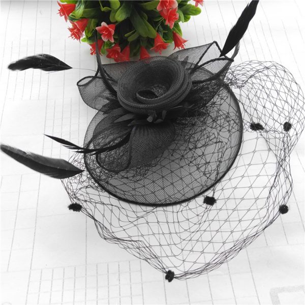 ⁦Vintage Feather Mesh Bridal Hair Accessories⁩ - الصورة ⁦4⁩