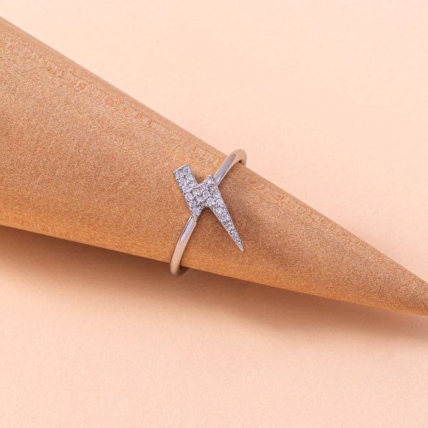 ⁦Zircon Lightning Ring Jewelry Ring Accessories Women⁩ - الصورة ⁦3⁩