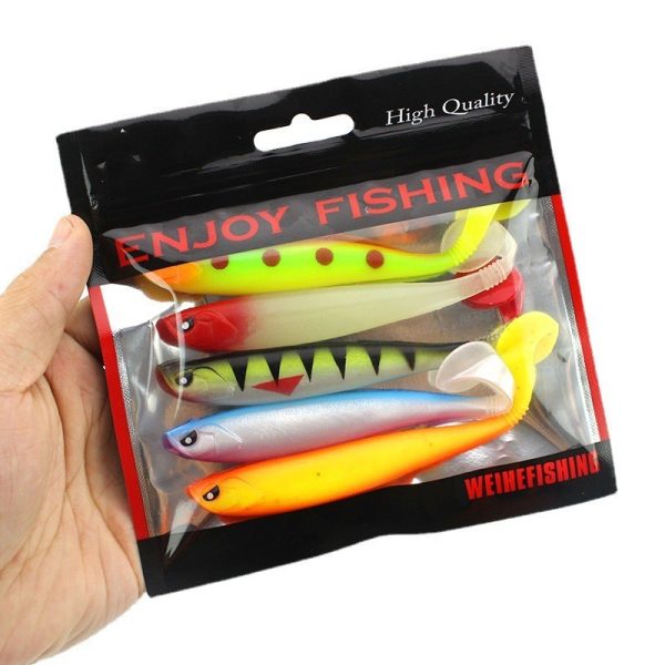 ⁦T-tailed Soft Fish 12cm 10g With Grooves On The Back Made Of PVC Material⁩ - الصورة ⁦4⁩