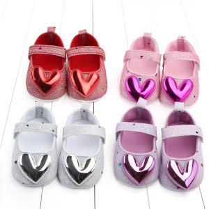 Autumn New Girls Baby Toddler Shoes Sequined Love Princess Shoes