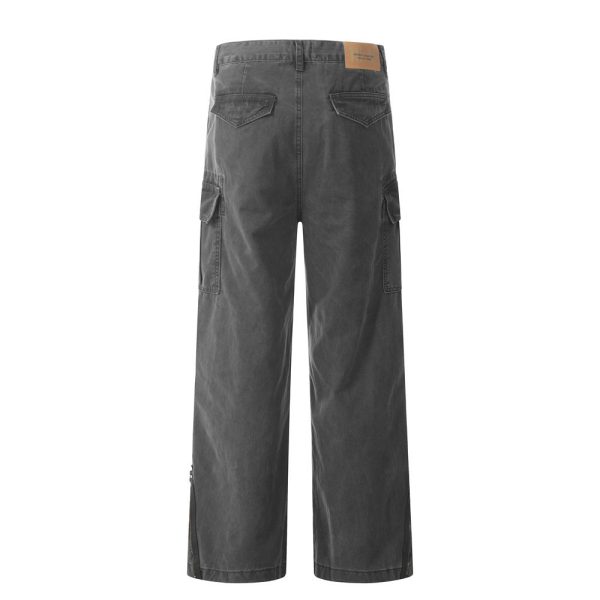 ⁦Vintage Fashion Washing Water Cargo Jeans Men⁩ - الصورة ⁦2⁩