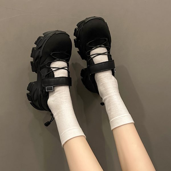 ⁦Women's Retro Platform Leather Shoes⁩ - الصورة ⁦6⁩