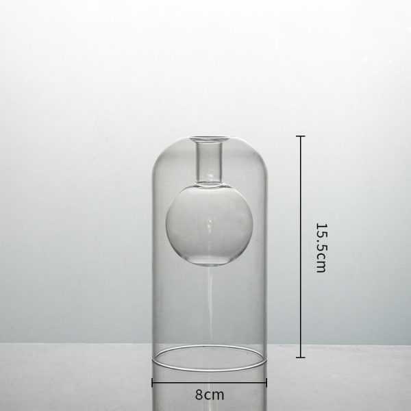 ⁦Vases Glass Vase Home Decor Room Decor Modern Wedding Decoration Hydroponic Flower Pot Double Glass Container Crafts Ornament⁩ - الصورة ⁦2⁩