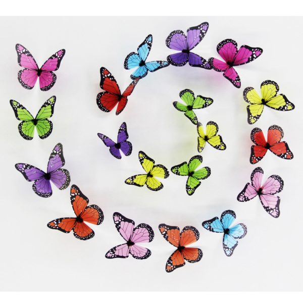 ⁦18PCs 3D Crystal Butterfly Wall Stickers OPP Bags Children Living Room Beautiful Butterfly Room Wall Stickers Home Decoration⁩ - الصورة ⁦8⁩