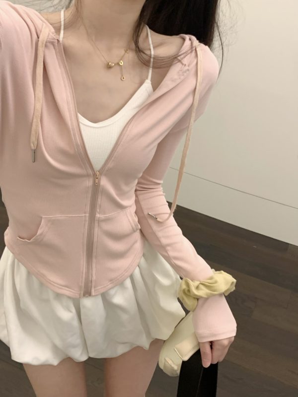 ⁦Women's Drawstring Hooded Thin Sun Protection Clothing Coat⁩ - الصورة ⁦2⁩
