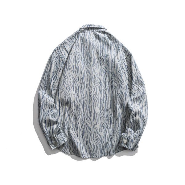 ⁦Street Irregular Striped Casual Shirt Men⁩ - الصورة ⁦2⁩