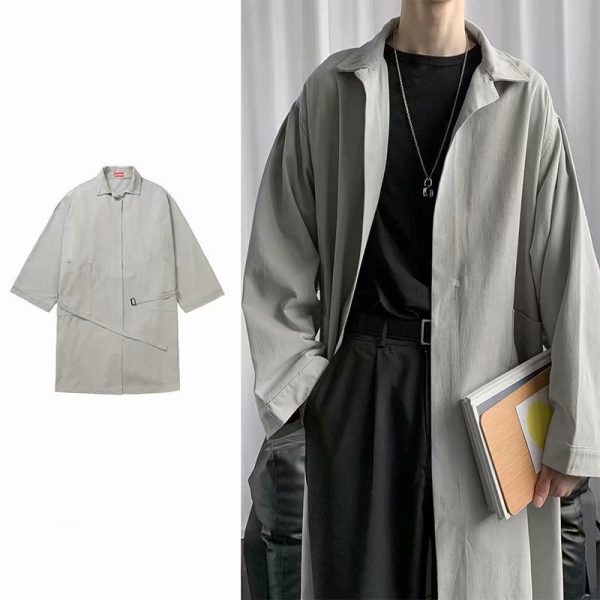 ⁦Young Korean Style Loose Long Sleeve Shirt Men⁩ - الصورة ⁦4⁩