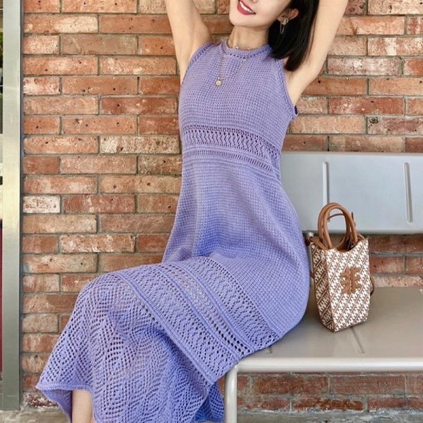 ⁦Waist-tight Sleeveless Long Jumper Dress Women⁩ - الصورة ⁦7⁩