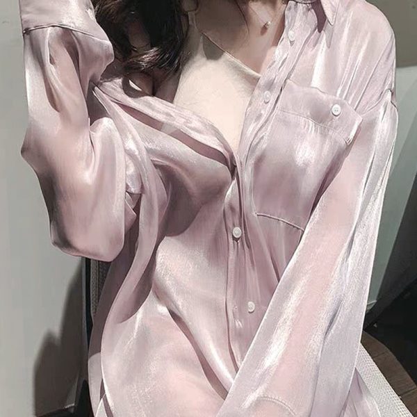 ⁦Breathable Small Korean Style Loose Chiffon⁩ - الصورة ⁦3⁩