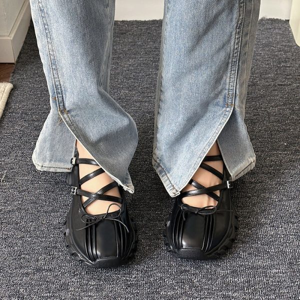⁦Women's Summer Retro Casual French Bowknot Shoes⁩ - الصورة ⁦3⁩
