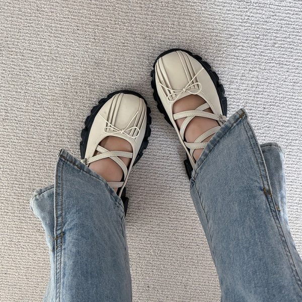 ⁦Women's Summer Retro Casual French Bowknot Shoes⁩ - الصورة ⁦2⁩