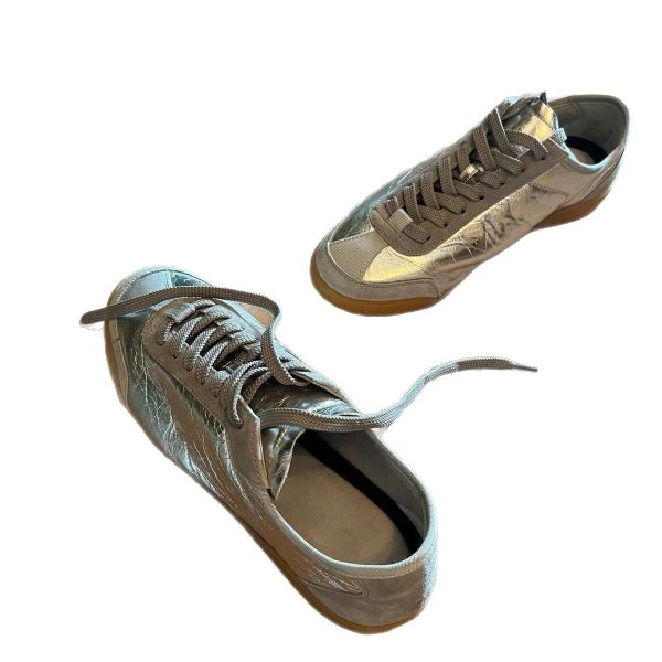 ⁦Super Soft Bottom Leather Casual Silver German Training Shoes⁩ - الصورة ⁦5⁩