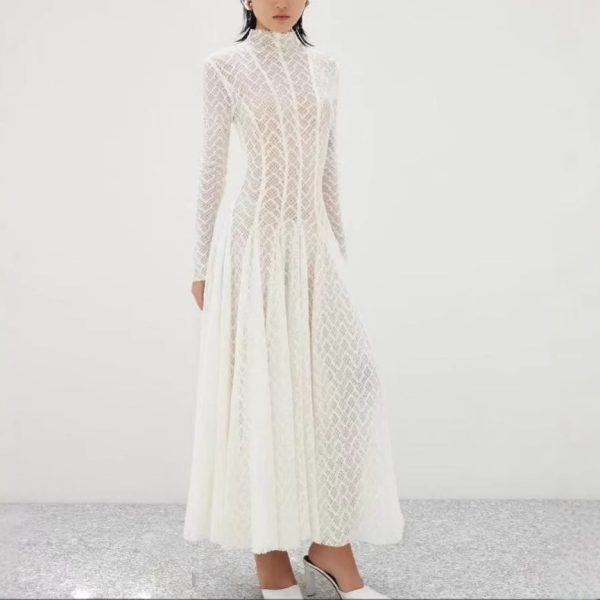 ⁦Big Hem Umbrella Skirt Long Dress Women⁩ - الصورة ⁦3⁩
