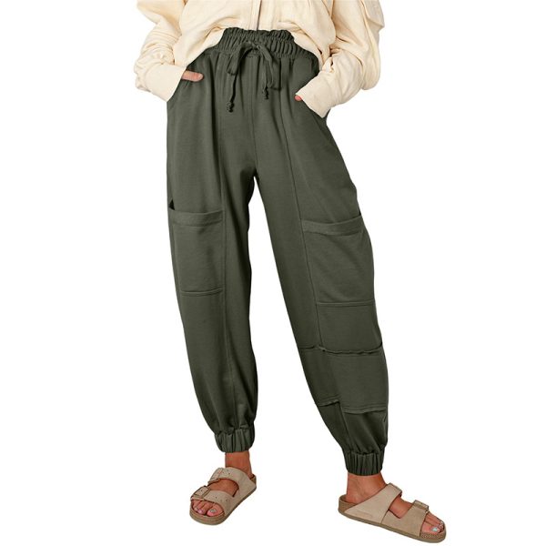 ⁦Versatile Multi-pocket Harem Pants For Women⁩ - الصورة ⁦8⁩