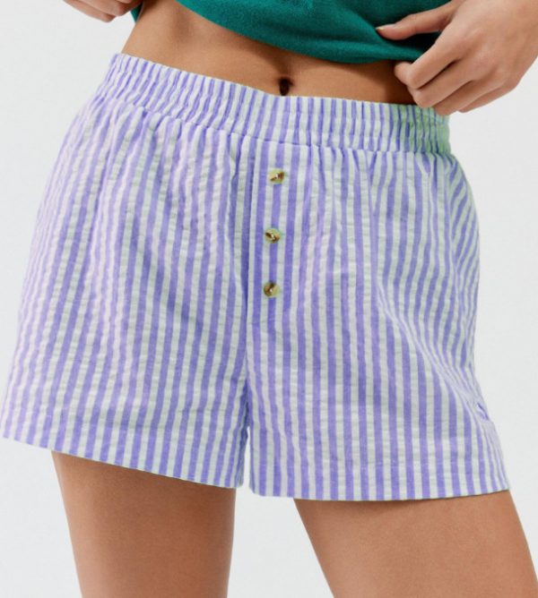 ⁦Striped Plaid Leisure Commute Shorts For Women⁩ - الصورة ⁦8⁩