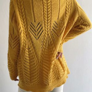Arctic Velvet Loose Openwork Knitted Sweater Women