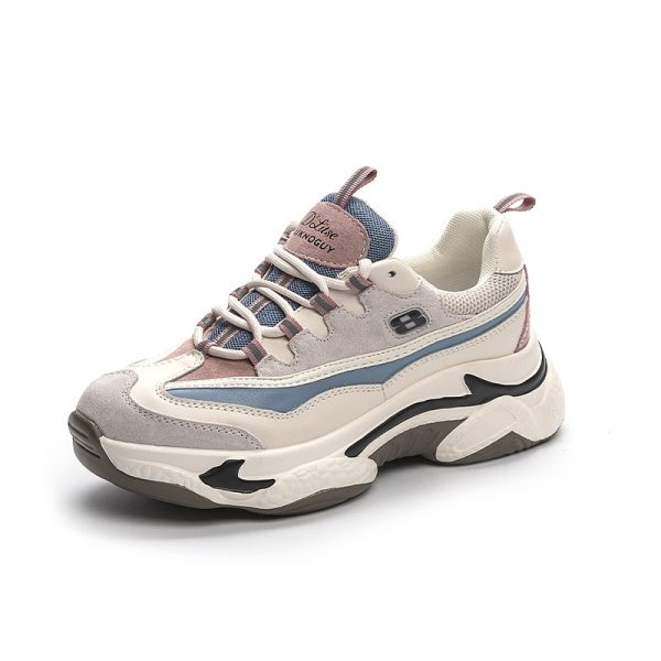 ⁦Autuspin Retro Flat Platform Sneakers Women Winter Autumn Cow Leather Breathable Cozy Casual Shoes Outdoor Trendy Footwear⁩ - الصورة ⁦2⁩