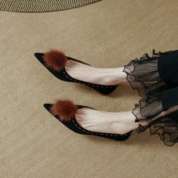 ⁦Women's Elegant Leather Pointed Toe Pump Shoes⁩ - الصورة ⁦5⁩