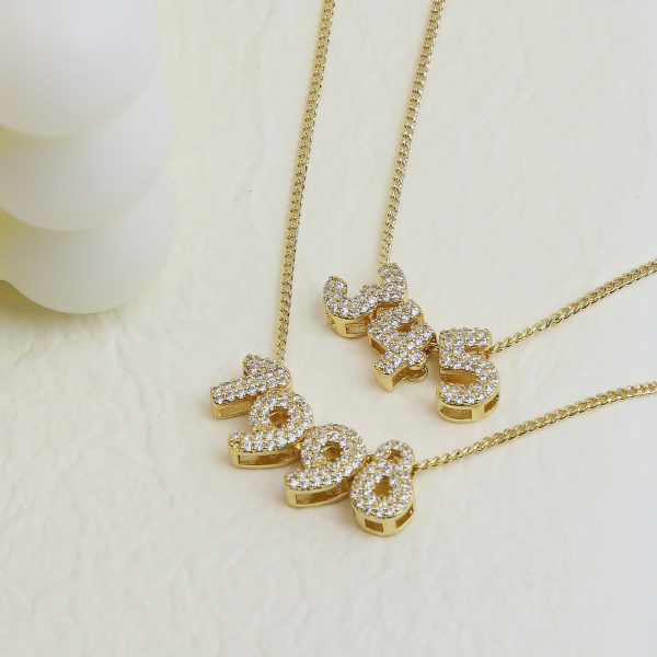 ⁦Brass 18K Zircon Diy Accessories Year Pendant⁩ - الصورة ⁦3⁩