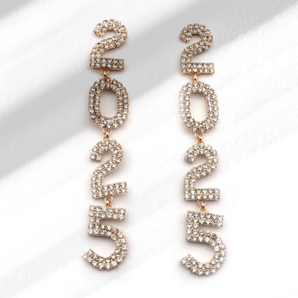 ⁦Women's Tassel Full Diamond Rhinestone 2025 Long Pendant Earrings⁩ - الصورة ⁦4⁩