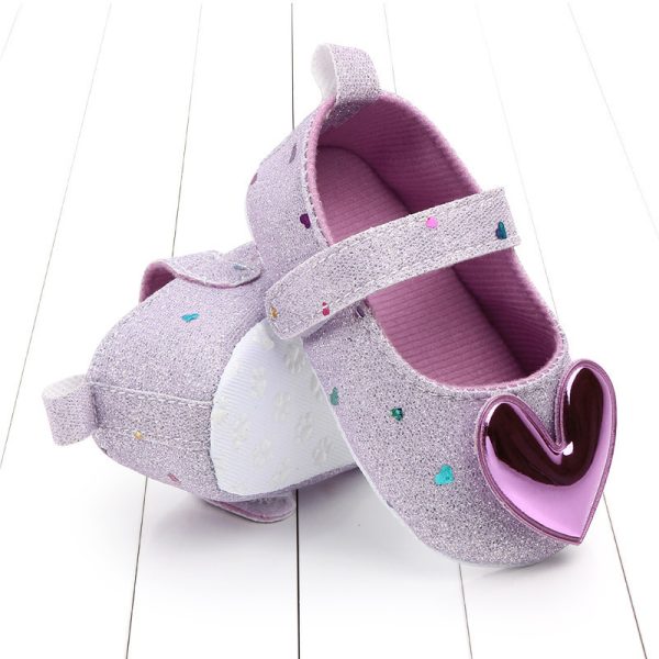 ⁦Autumn New Girls Baby Toddler Shoes Sequined Love Princess Shoes⁩ - الصورة ⁦7⁩