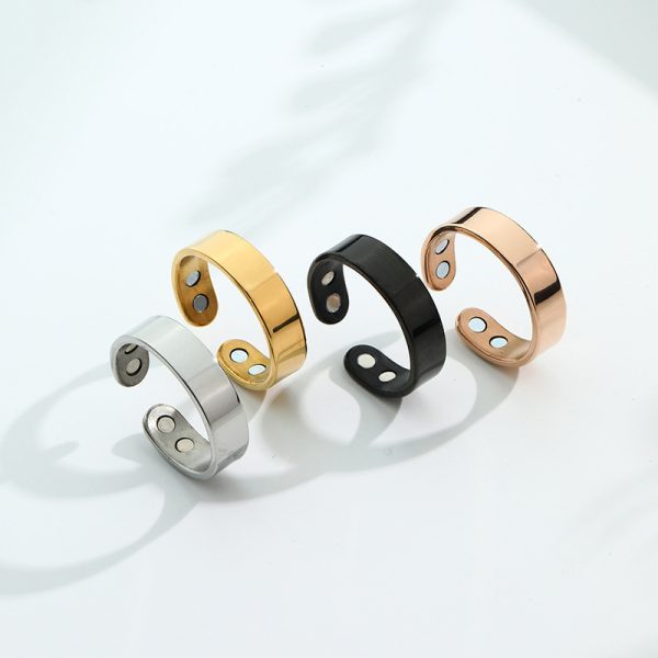 ⁦Anti Snoring Ring Stopper Sleeping Breath Aid Acupressure Treatment Stop Snore Health Care Magnetic Therapy Finger Ring Healthy Jewelry⁩ - الصورة ⁦3⁩