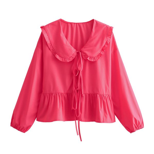 ⁦Women's Clothing 3-color Doll Collar Lace Shirt⁩ - الصورة ⁦6⁩
