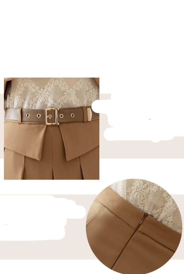 ⁦Women Hip-covering Mid-length Pleated Skirt⁩ - الصورة ⁦5⁩