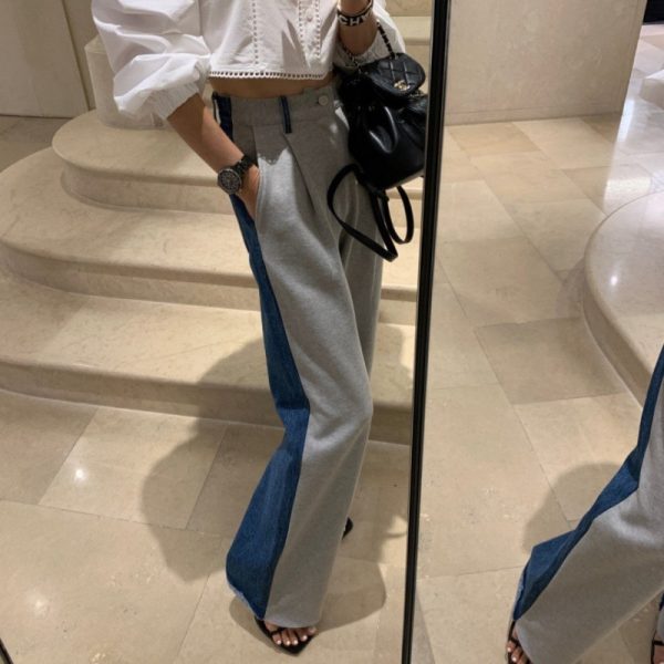 ⁦Women's Denim Elastic Waist Casual Pants⁩ - الصورة ⁦6⁩