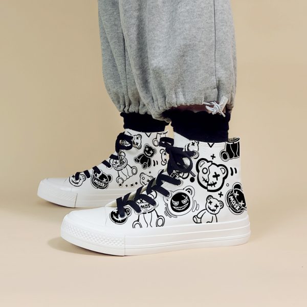 ⁦Women's High Top Trendy Graffiti Personalized Canvas Shoes⁩ - الصورة ⁦6⁩