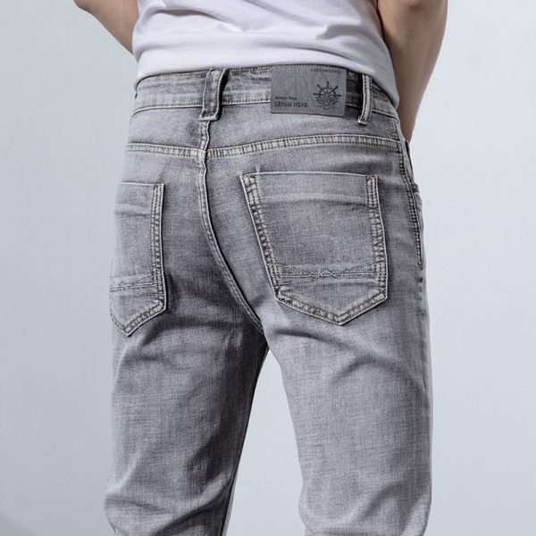 ⁦Straight Elastic Trend Versatile Retro Nostalgic Jeans For Men⁩ - الصورة ⁦2⁩