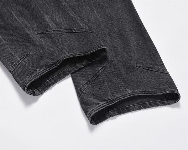 ⁦Bright White Jeans Baggy Straight Trousers Men⁩ - الصورة ⁦10⁩