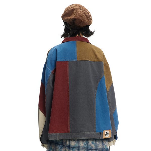 ⁦Stitching Loose Jacket Men And Women⁩ - الصورة ⁦3⁩